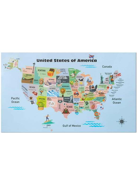 Mr. Pen- United States Map for Kids, 14.5x 24.6, Us Map for Kids Learning, Map of Usa, Wall Maps, Usa Map Poster