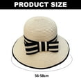 thumbnail image 2 of Sombrero de paja con lazo para mujer, de 56 a 58 cm de circunferencia, para verano, para playa, para salir a la playa, 2 of 5