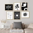 thumbnail image 3 of PixonSign Adhesive Canvas Print Wall Art Set - Black & White Picasso Flower & Humanities Patten - Set of 6 Abstract Geometric Minimalism Poster Cultural Art Wall Décor - 11"x14"x6, 3 of 5