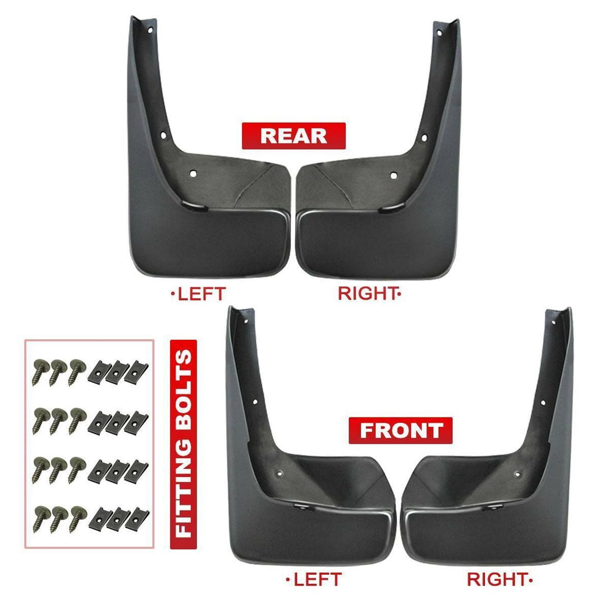 Geelife 4x Splash Guards Mud Flap Front Rear for Chrysler Dodge Town & Country 2011-2017