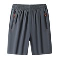 thumbnail image 1 of Men'sWorkoutShortsWithZipperPocketsWashableHigh-stretchPantsForFitnessGymWear, 1 of 5