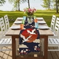 thumbnail image 4 of Table Runners 72 Inches Long Dress Scarves, Japanese Style Farmhouse Kitchen/Dining Table Runner, Coffee Tablerunners, Modern Cranes Cherry Flower Wave Red Blue 16x72 Inch, 4 of 9