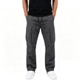 thumbnail image 2 of Mifsaly Mens Cargo Pants Relaxed Fit Jogger Pants with Multi Pockets Comfortable Relaxed Fit Outdoor Work Hiking Bottoms Dark Gray,L, 2 of 6