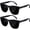 2 - Black, variant on GrinderPUNCH Polarized Super Dark Sunglasses Women Men Black Out Shades Retro Trendy Sun Glasses UV400 Protection - Black Superdark