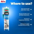 thumbnail image 5 of 100E RTV Gray Silicone Caulk (12x10.1 fl.oz.) - 100% Waterproof Silicone Sealant for Kitchen and Bathroom, Shower, Bathtub, Toilet, Sink, Window and Door, No Discoloring | Grey, 12 Pack, 5 of 9