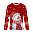 thumbnail image 3 of Brondbend Tops for Men Christmas Mens Shirts Long Sleeve Crewneck Workout Pullover Printed Fashion Blouse Loose Travel Clothes Red, 3 of 4