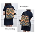 thumbnail image 4 of FORMRS Women's Travel Backpack Purse Anti-Theft Hidden Pockets Casual Shoulder Bag, Orange Geometric, 4 of 7