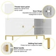 thumbnail image 3 of Clihome  3 Door Glossy Media Storage Sideboard Accent Cabinet White, 3 of 5