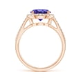 thumbnail image 2 of Angara Natural 1.8 Ct. Tanzanite with Diamond Halo Ring in 14K Rose Gold for Women (Ring Size: 3.5), 2 of 9