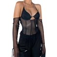 thumbnail image 1 of Débardeur idoo Femme Été Strappy Basic Solide Sans Manches Stretch B-Rose Large, 1 of 1