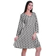 thumbnail image 3 of Moomaya Robe Courte Évasée Imprimée de Designer, Manches Longues, Tunique en Velours, Robes pour Femmes, 3 of 6