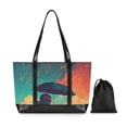 thumbnail image 7 of FORMRS Canvas Laptop Tote Bag for Women with 15.6" Computer Compartments Shoulder Handbag, Astronaut and Sky, 7 of 7