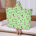 thumbnail image 5 of Green Cow Spot Pattern Hooded Bath Towel，50"x30" for Ages 3 To 12 Kids, Quick Dry Lightweight Soft Microfiber Hood Beach Towel Cover Up for Kids, 5 of 7