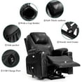 thumbnail image 5 of BALICHUN Genuine Leather Lift Recliner Chairs for Pregnant Woman and Elderly with Electric Massage and Heating, OKIN Motor Power Chair Lift Recliner, 2 USB, 2 Cup Holder, 4 Side Pocket (Black), 5 of 8