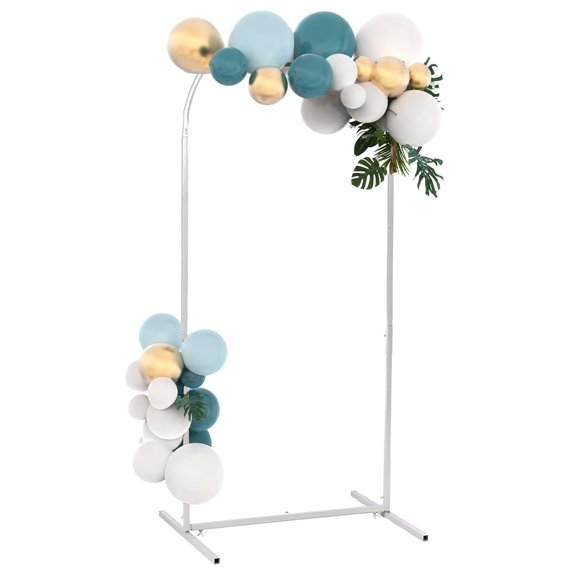 GARFANS 6.56FT Wedding Garden Arch Stand Metal Wedding Arches Stand for Ceremony Outdoor Indoor Party Decor Gold White