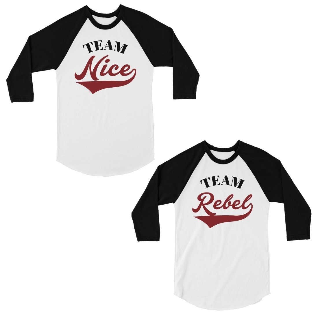 Team Nice Team Rebel Matching Baseball Shirts Bff Christmas Gift Walmart Com Walmart Com