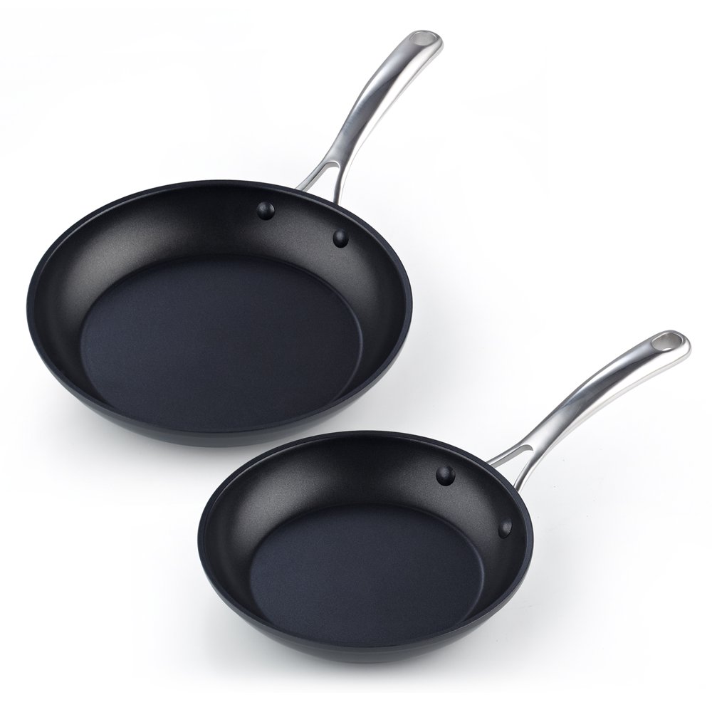Cooks Standard Nonstick Hard Anodized Fry Saute Omelet Pan, 2 PC Set, 8
