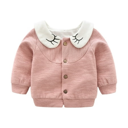 - Toddler Infant Baby Girl Cotton Button Down Coat Thick Warm Cardigan Outwear