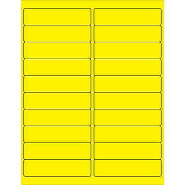 Tape Logic Rectangle Laser Labels 4" x 1" Fluorescent Yellow 2000/Case (LL177YE)