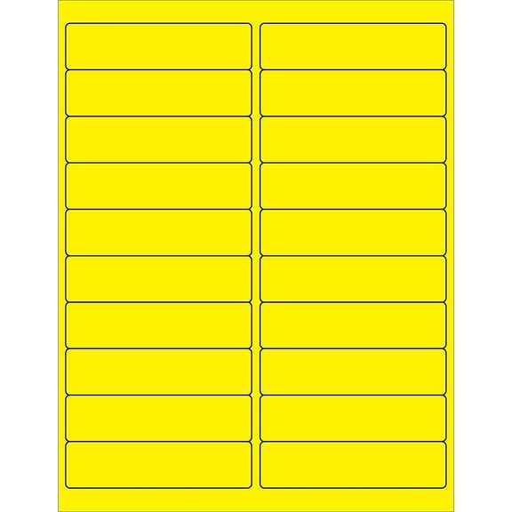 Tape Logic Rectangle Laser Labels 4" x 1" Fluorescent Yellow 2000/Case (LL177YE)