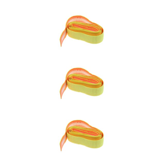 Transemion Anti Slip Racket Roll Tennis Handle Grip Wrap Tape Fluorescent Yellow 110x2.5x0.2CM 3Set