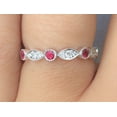 thumbnail image 3 of HeartsAndYou 1ct Natural Pink Sapphire Half Eternity Wedding Band 100% 14k SOLID White Gold, 3 of 9