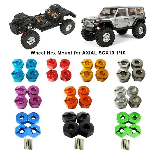 maskred 4pcs/set 5MM en Alliage d'Aluminium Roue Adaptateur Support pour 1/10 AXIAL SCX10 Durable en Alliage d'Aluminium Roue Adaptateur Violet 1Set