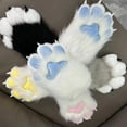 thumbnail image 6 of 3. Plush Paws Mittens with Claws Faux Gloves for Cosplay, Halloween Fursuit Costume & Therians Accessories, 6 of 9