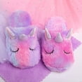 thumbnail image 3 of Rainbow Unicorn Slippers/Cute Fluffy Girls Slippers/Cozy Plush Indoor Outdoor Women Slippers/Best Unicorn Gifts, 3 of 6