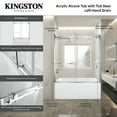 thumbnail image 6 of Kingston Brass KVTAP603622L8 60-Inch Acrylic Rectangular 3-Wall Alcove Tub Combo with Tub Door (Left Hand Drain) in White/Brushed Nickel, 6 of 9