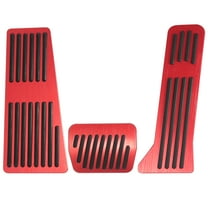 3 Pcs Red Anti Slip No Drilling Aluminum Alloy Pedal Covers Foot Rest Pedal Pads for Mazda 2 3 6 CX-3 CX-5 CX-9