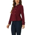 thumbnail image 4 of INSPIRE CHIC Peplum Steampunk Jacket for Women's Stand Collar Double Breasted Casual Office Blazer, 4 of 5