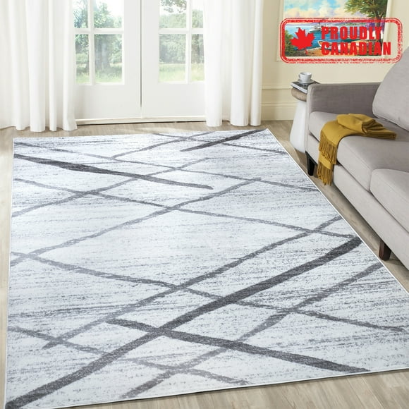 A2Z Salvador 9957 Fresh Fashion Striped Soft Extra Large Bedroom Area Rug Tapis Carpet