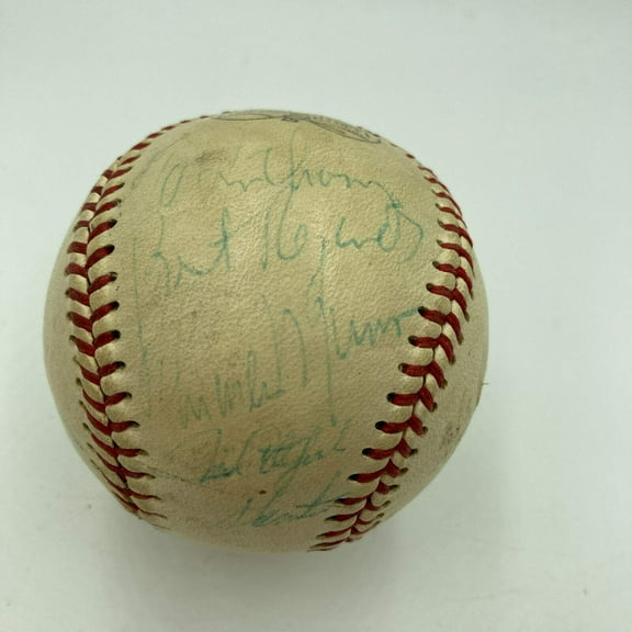 Thurman Munson Catfish Hunter Signed Vintage 1970's Baseball JSA COA