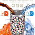 thumbnail image 3 of Leopard Print 30oz Handheld Travel Tumbler with Handle – Double Wall Stainless Steel Insulated Cup, Flip Straw Lid, Leak-Proof & BPA-Free for Hot and Cold Drinks – Durable Coffee & Juice Mug White, 3 of 6