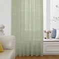 thumbnail image 6 of Sage Green Burlap Texture Sheer Curtains 63 Inches Long, Farmhouse Vintage Sage Green Light Filering Curtains, Breathable Simi Curtain Privacy Drapes for Living Room Bedroom Window Treatment, 6 of 9