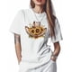 thumbnail image 1 of Womens Tops Cowboy Hat Sunflower Cotton Short Sleeve Round Neck T-Shirt Trendy Comfortable, Vintage Floral, 1 of 7