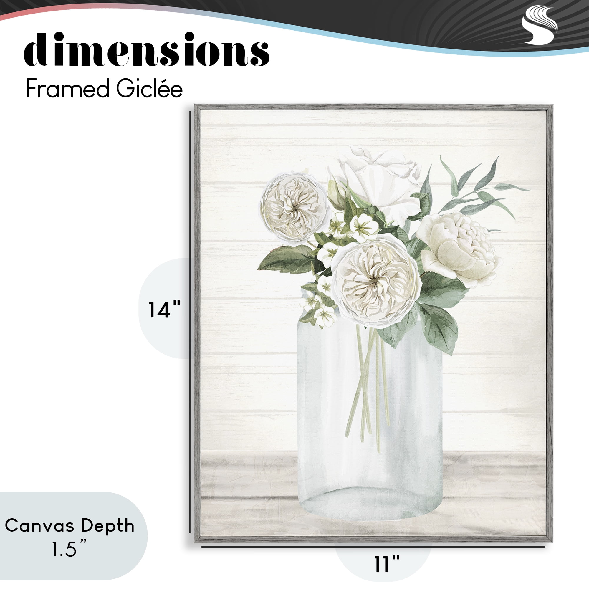 Stupell Industries Elegant Patience Bouquet Gray Framed Giclee Art, design by Kim Allen