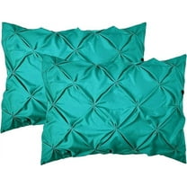 2-Pack Sham Set, Egyptian Quality 1500 Series, Stylish Design-Easy Care, Wrinkle Resistant, Pleated King, Turquoise