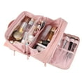thumbnail image 2 of WANGLI Travel Makeup Bag Organizer Cosmetic Bag for Women,Waterproof Toiletry Bag Quilted Makeup Travel Bag for traveling women,Large Make Up Bag with 3 Compartments,Flat-Opening,, 2 of 6