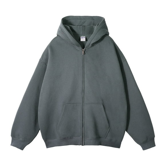LUOGENLI Mens Hoodies Pullover Camo Mens Zip up Hoodie Long Sleeve Full Zip Hooded Sweatshirt Pullover with Pocket Mens Hoodies Graphic Funny Dark Gray Size M