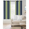 thumbnail image 2 of Navy Blue Green Striped Kitchen Curtains Modern Minimalist Ombre Lines Cafe Short Curtains for Bathroom Blackout Window Curtain Grommet Small Window Treatment Drapes for Bedroom Living Room 52"x45"x2, 2 of 9