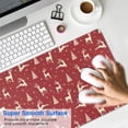 thumbnail image 4 of Long Mouse Pads for Desk,Red Christmas Reindeer Pattern Desk Mats on Top Of Desks, Desk Mouse Pad Extra Large with 3mm Non-Slip Base and Stitched Edge for Gaming,Office,Work,Home 31.5x11.8in, 4 of 5