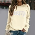 thumbnail image 2 of Women's Hoodless Sweatshirt Casual Christmas Letter Printed Pullover Long Sleeve Comfortable Soft Fabric Stylish Loose Fit Tops, 2 of 2