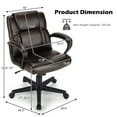 thumbnail image 2 of Costway Executive Leather Office Chair Adjustable Computer Desk Chair w/ Armrest, 2 of 10