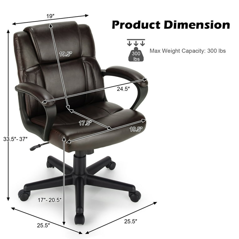 Home Office Chair, Adjustable Executive Leather