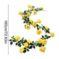 thumbnail image 3 of Vignes de Roses Artificielles pour Déco de Mariage, Guirlande de Roses en Plastique Réaliste, Jaune, JKODE, 3 of 6