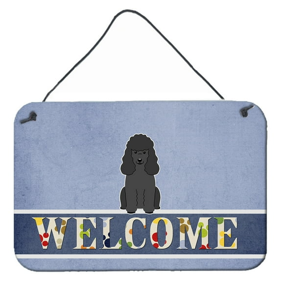 Carolines Treasures BB5652DS812 Poodle Black Welcome Wall or Door Hanging Prints