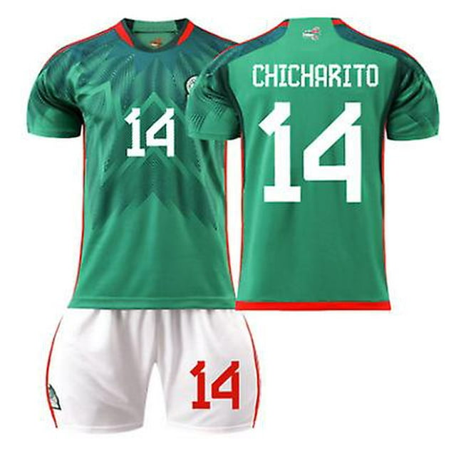 LGreen 14C Traje de uniformes de fútbol para hombres y mujeres de alta calidad Chicharito 14 # A.guardado 18 # Conjunto de camiseta de equipo de fútbol de moda deportiva para niños con calcetín y protección de rodilla esquí esquí Gafas de esquí