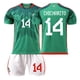 thumbnail image 1 of 22Green 14CNuevo diseño de uniformes de fútbol para hombres y mujeres Traje Chicharito 14 # A.guardado 18 # Kids Sport Fashion Football Team Jersey Set con calcetín y protección de rodilla esquí esquí Gafas de esquí, 1 of 1